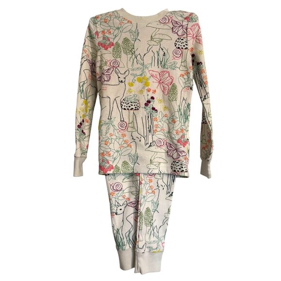 LL Bean Fitted PJ Set Size 5-6 Kids Silver Birch Organic Cotton NWT - Picture 1 of 7